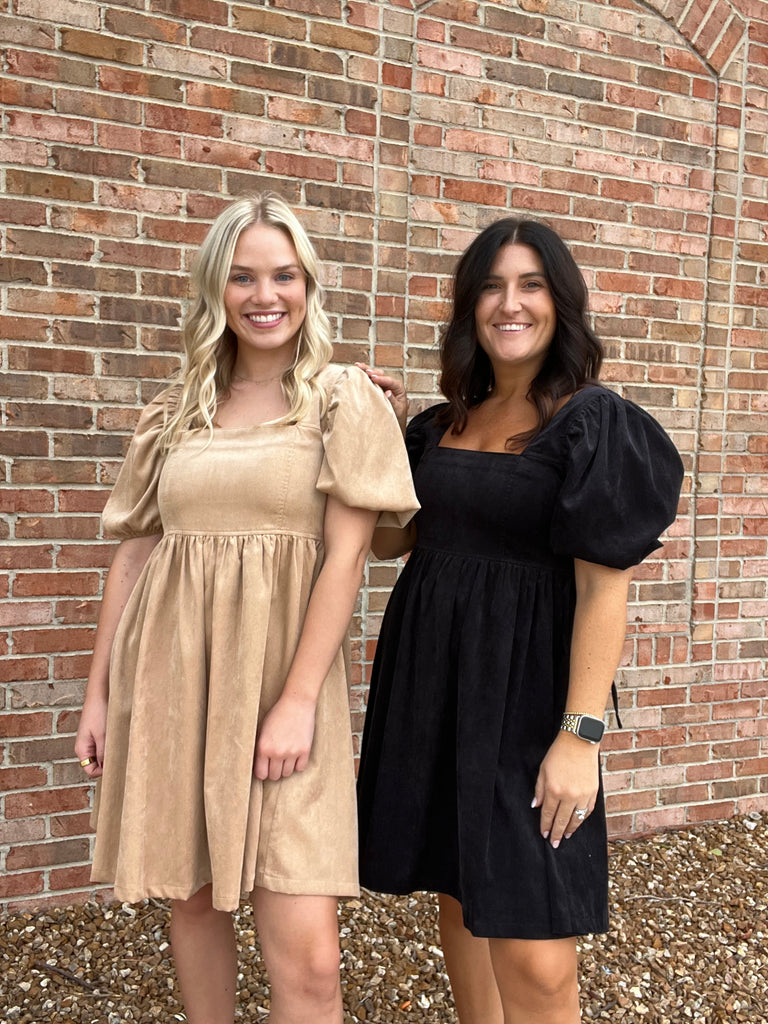 CORDUROY BABYDOLL DRESS- 2 COLORS – Crave Boutique