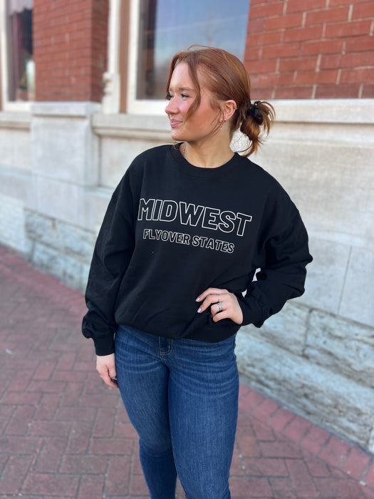MIDWEST FLYOVER STATES GRAPHIC SWEATSHIRT