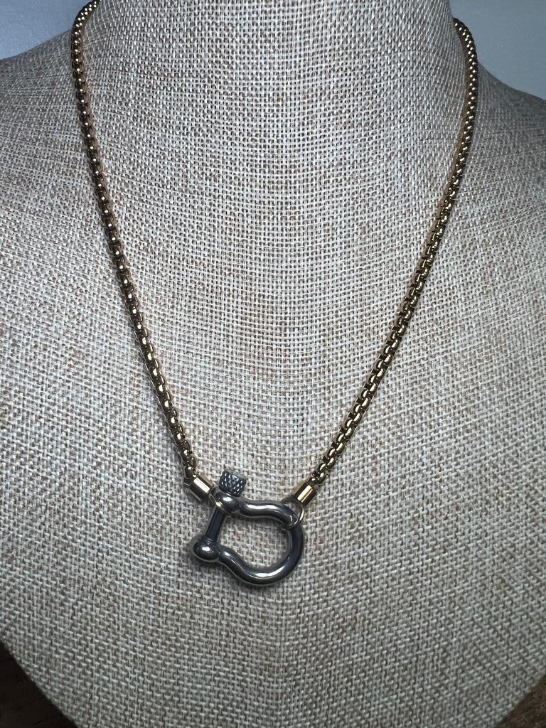 【2plan】24SS★ [MADE] 050 Buckle Twin Chain Necklace BKE Two Tone 24