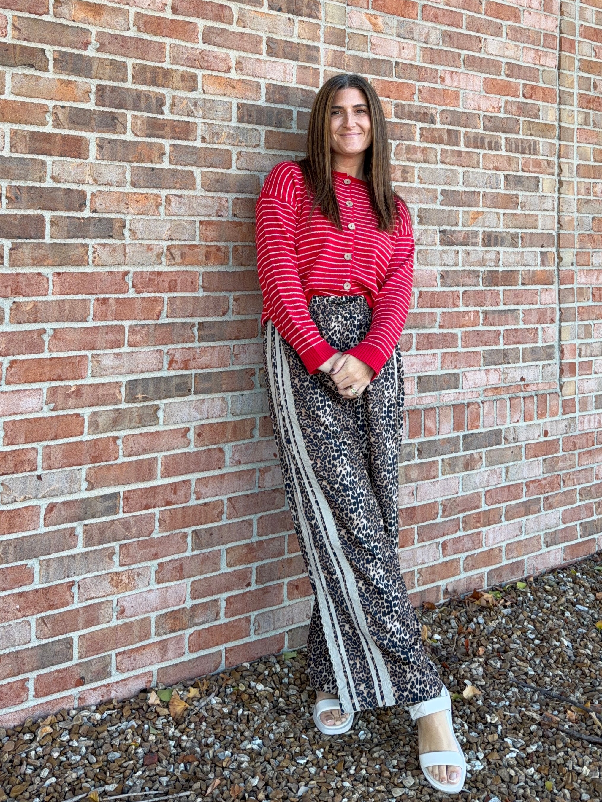 LEOPARD PRINT TRACK PANTS