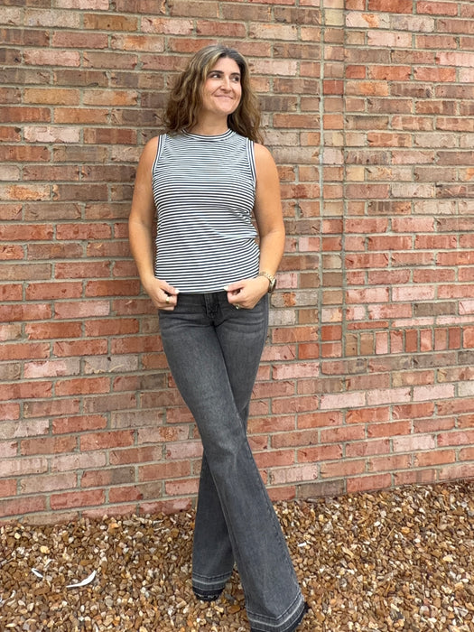 GRAY RELEASE HEM JEANS
