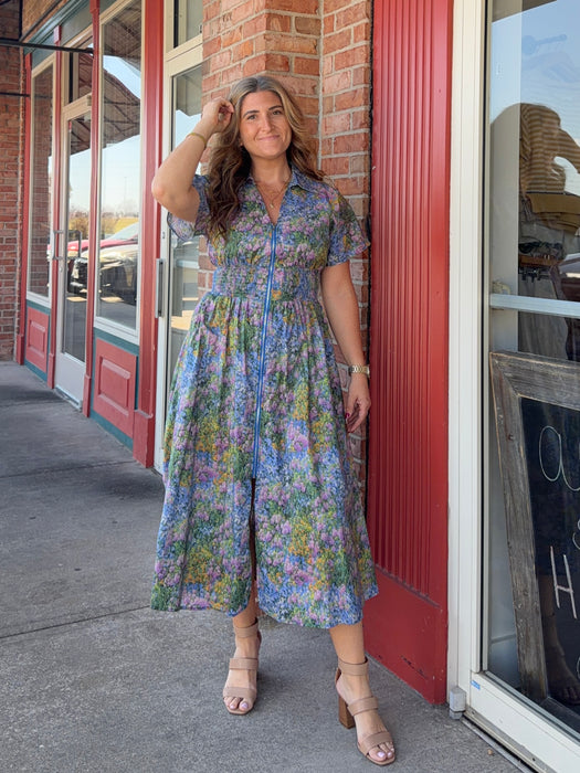SPRING FLORALS MIDI DRESS