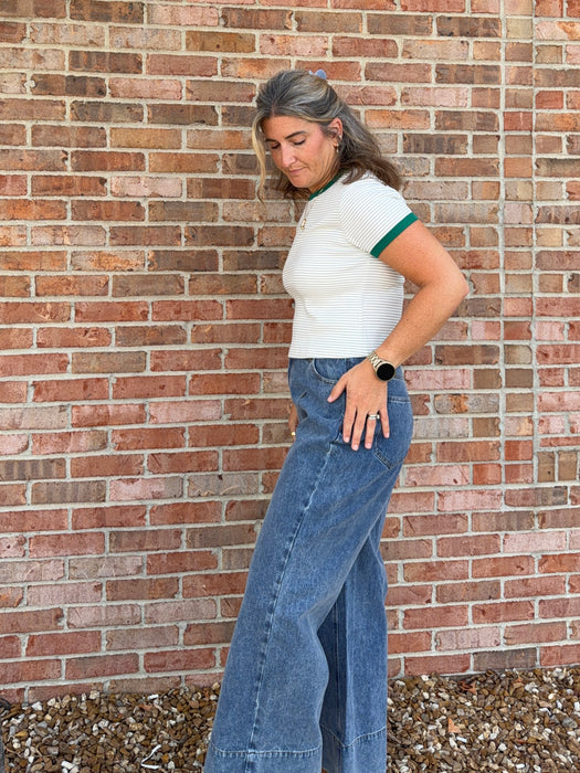 FRONT SEAM DENIM PANTS