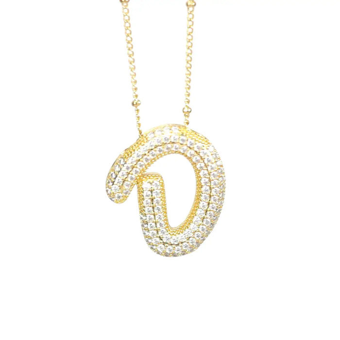 SCRIPT BALLOON INITIAL NECKLACE