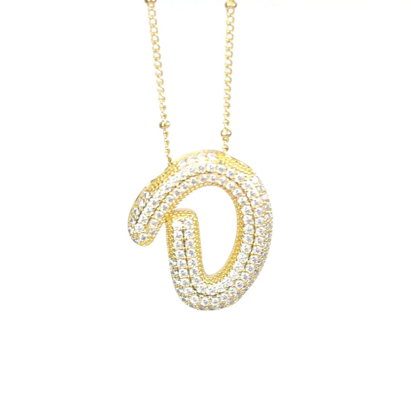 SCRIPT BALLOON INITIAL NECKLACE