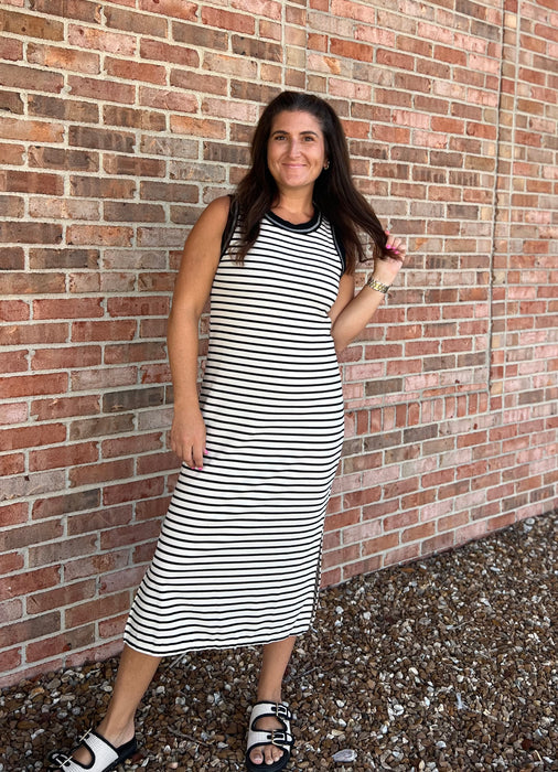 NICE TO MEET YOU STRIPED MIDI