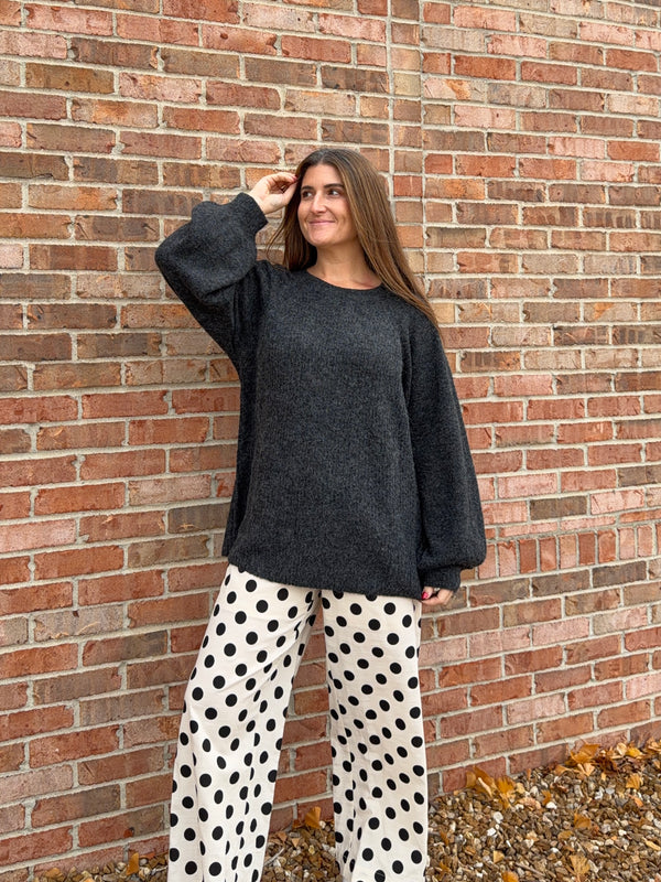 ONLY INTENTIONS CHARCOAL SWEATER