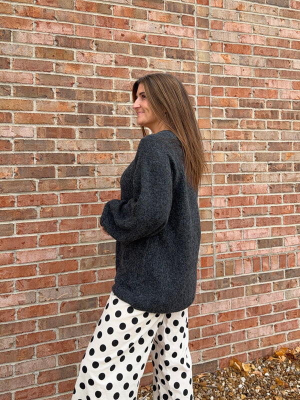 ONLY INTENTIONS CHARCOAL SWEATER