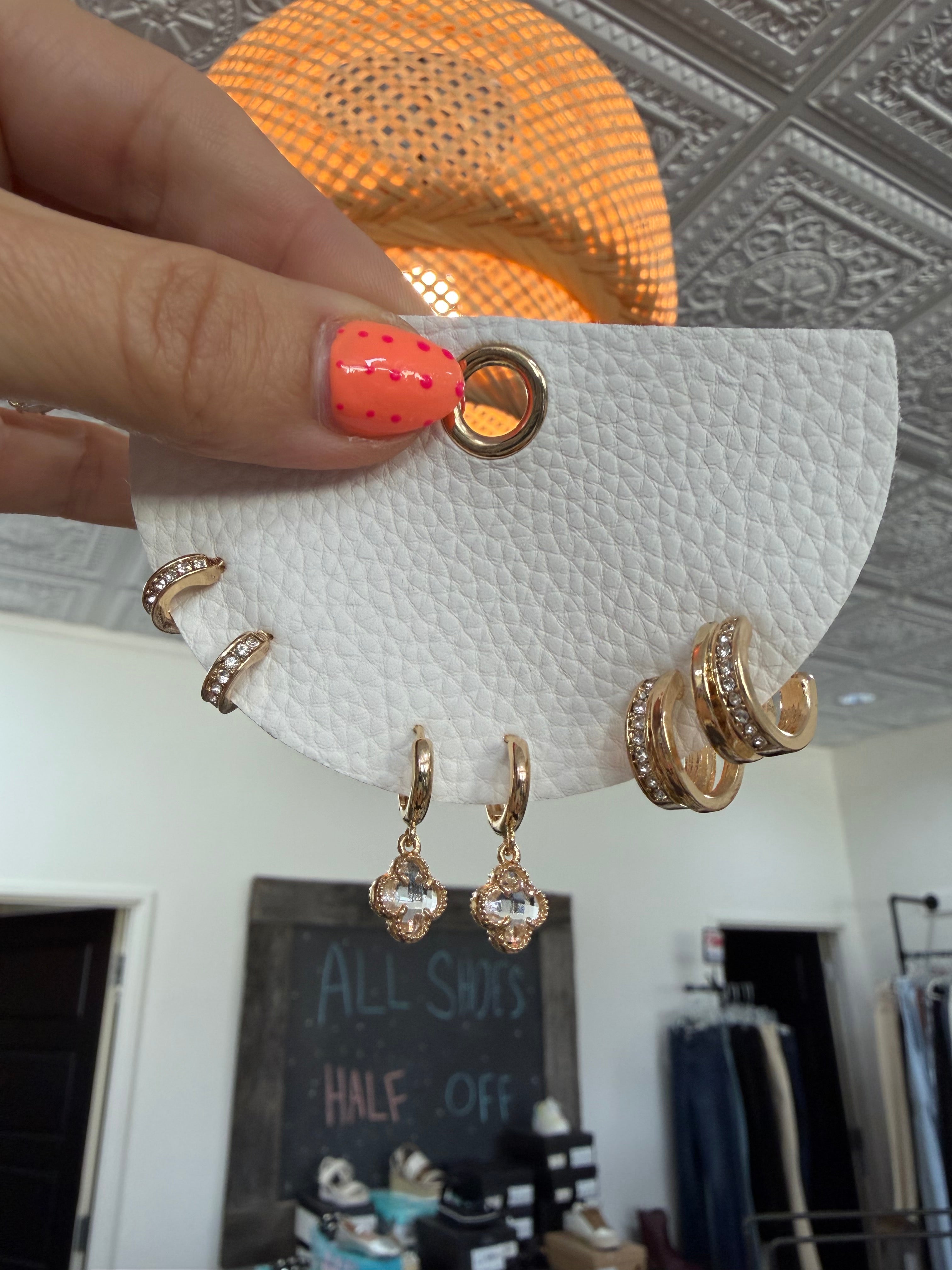GOLD TRIO EARRING SET