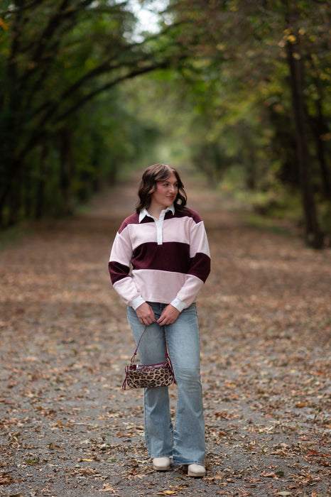 THICK STRIPED POLO TOP- 2 COLORS