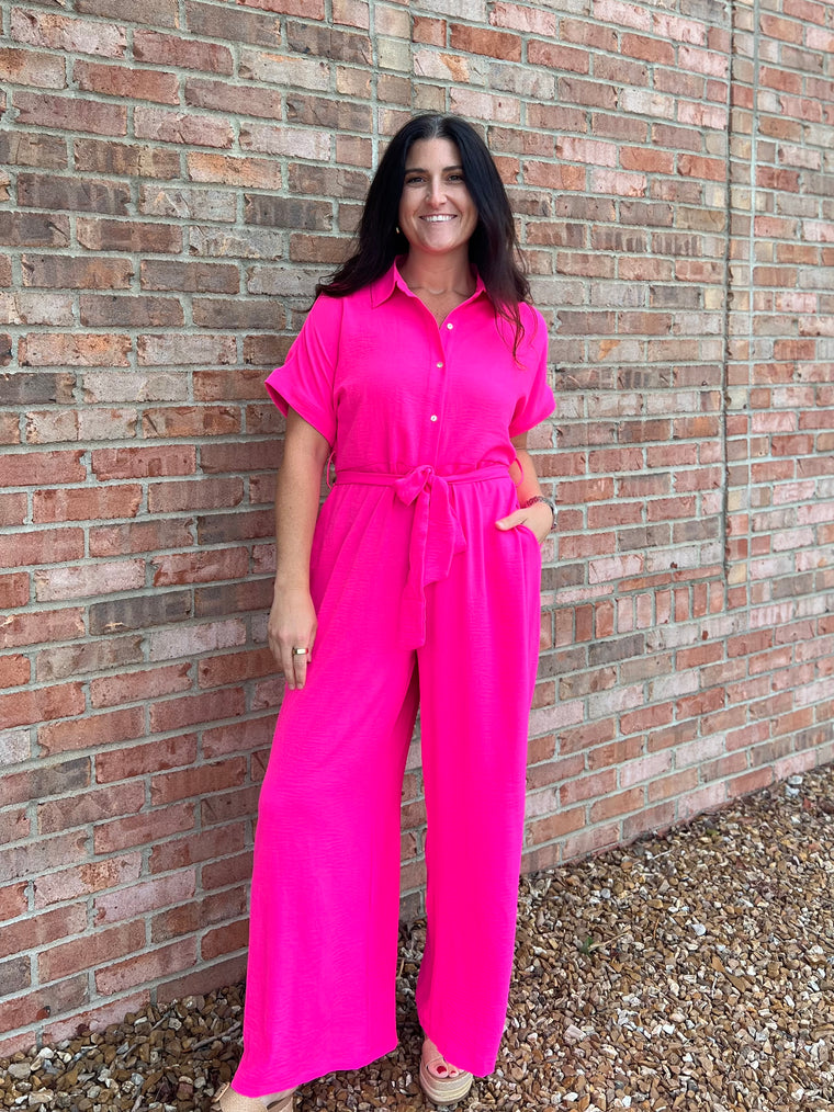 NEON PINK JUMPSUIT