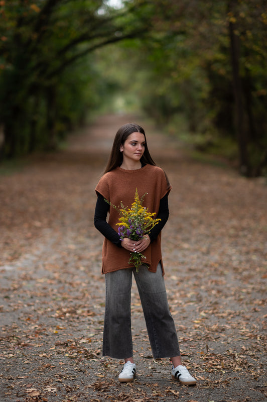 RUST SWEATER VEST