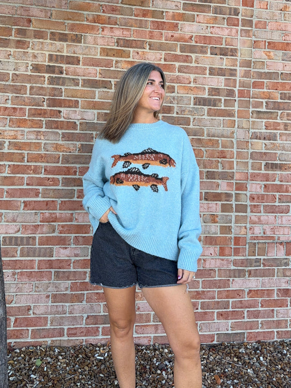TROUT GRAPHIC SWEATER