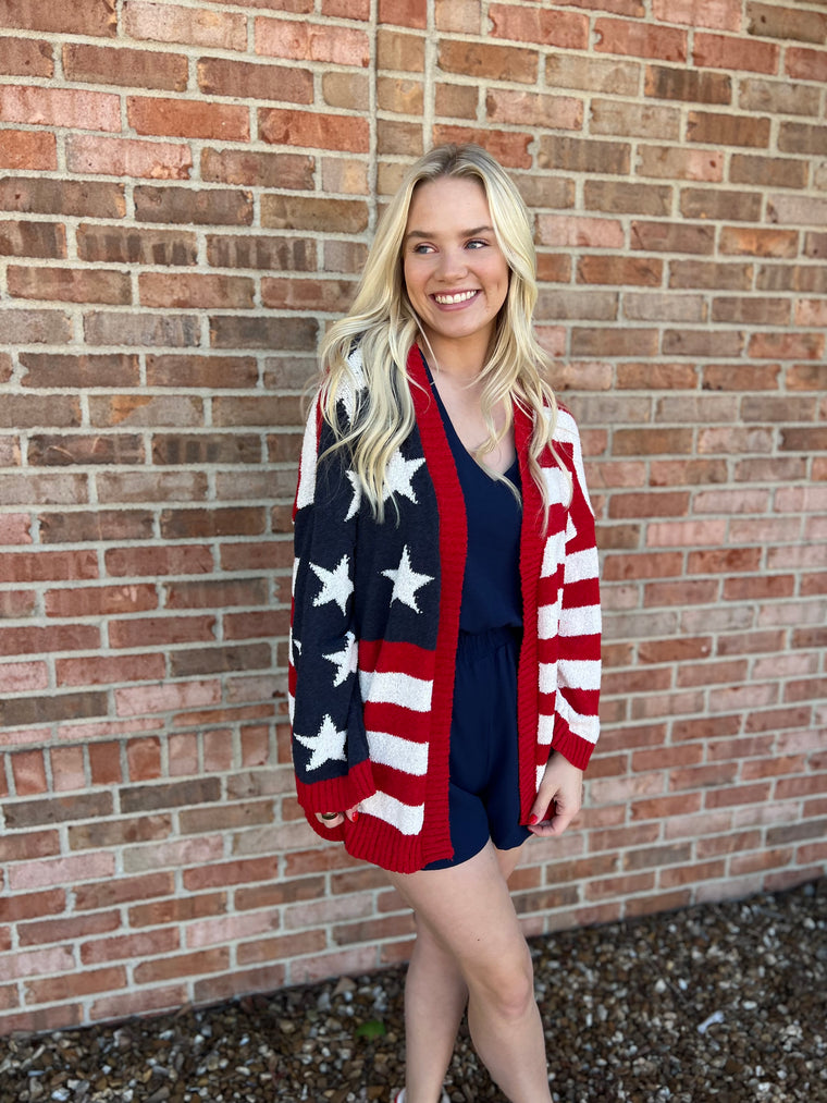 AMERICAN FLAG CARDIGAN