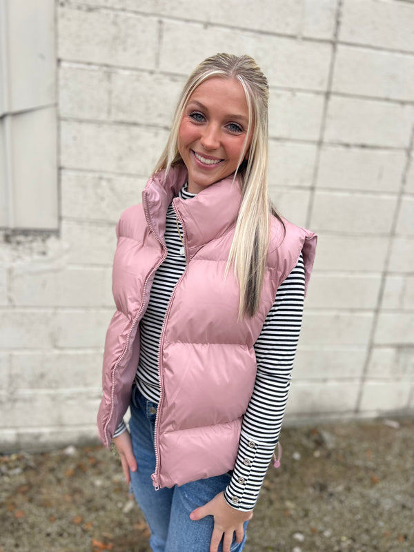 SMOOTH PUFFER VEST- 2 COLORS