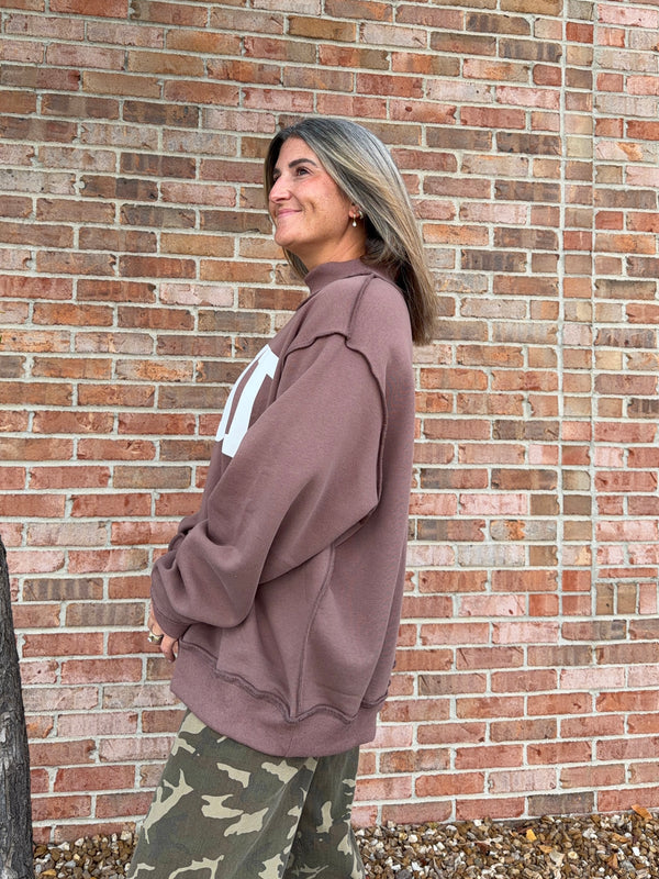 WWJD AMEN REVERSIBLE MOCKNECK SWEATSHIRT