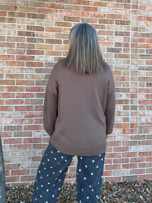 BROWN HORSE KNIT SWEATER