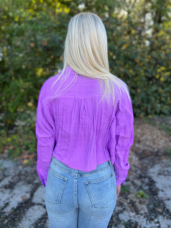 VIOLET CRINKLE TOP