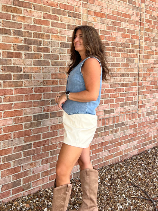 DENIM BUTTON UP VEST