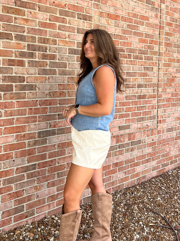 DENIM BUTTON UP VEST