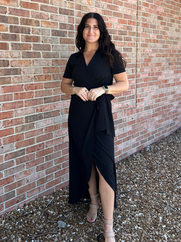 LITTLE BLACK WRAP DRESS