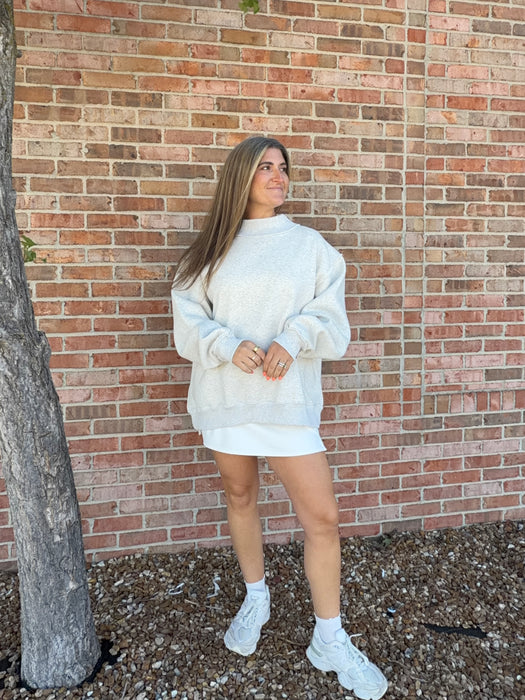 GRAY MOCK NECK SWEATSHIRT