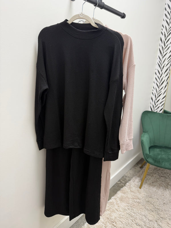 RIBBED MOCK NECK SET- 2 COLORS