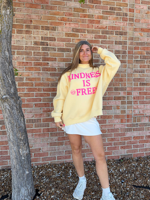 KINDNESS IS FREE MOCK NECK SWEATSHIRT (reversible)