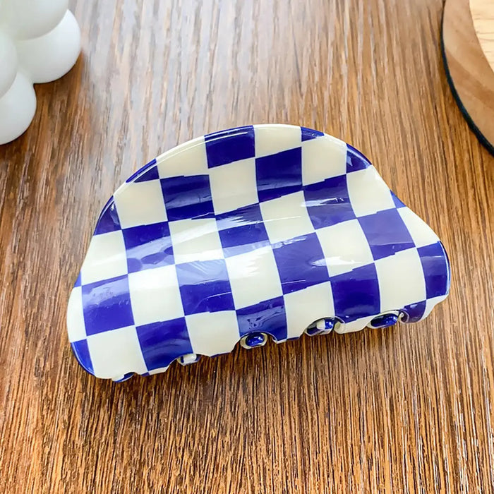 CHECKERED CLAW CLIP- 4 COLORS