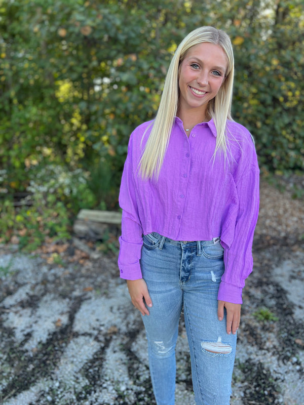 VIOLET CRINKLE TOP