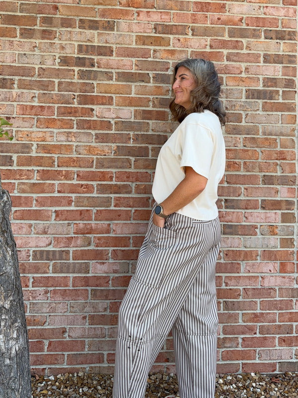 BROWN STRIPED PANTS