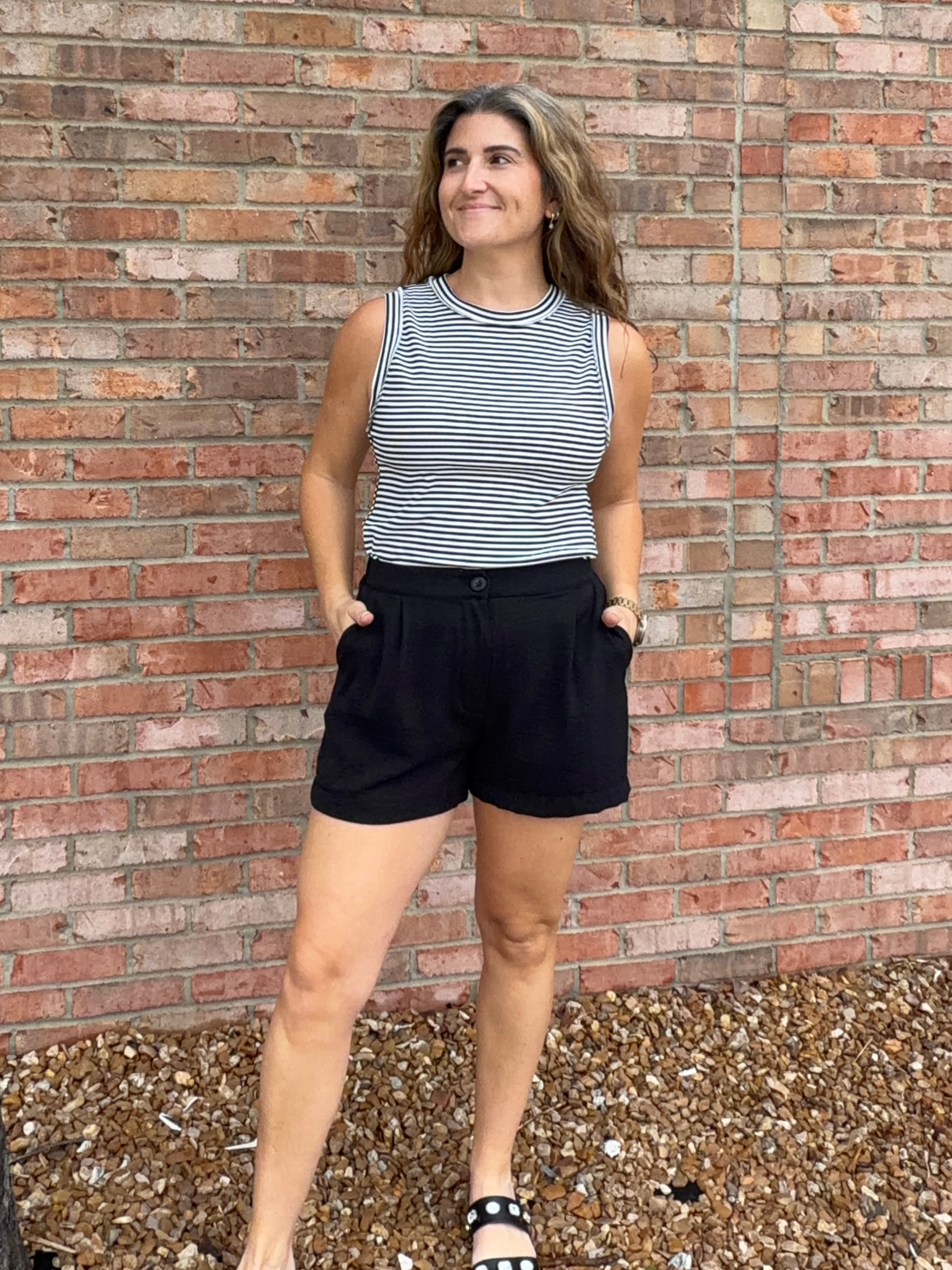 TIMELESS B&W STRIPED TANK