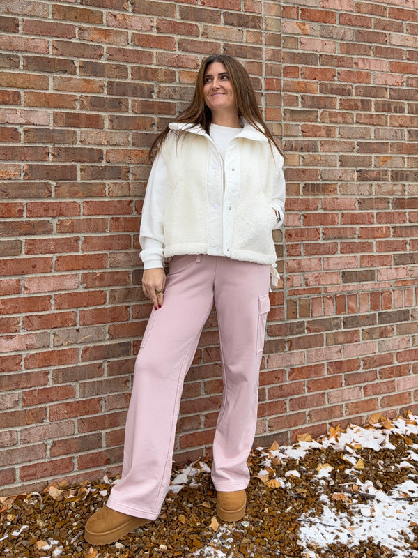 BOW TIED FUZZY VEST- 2 COLORS