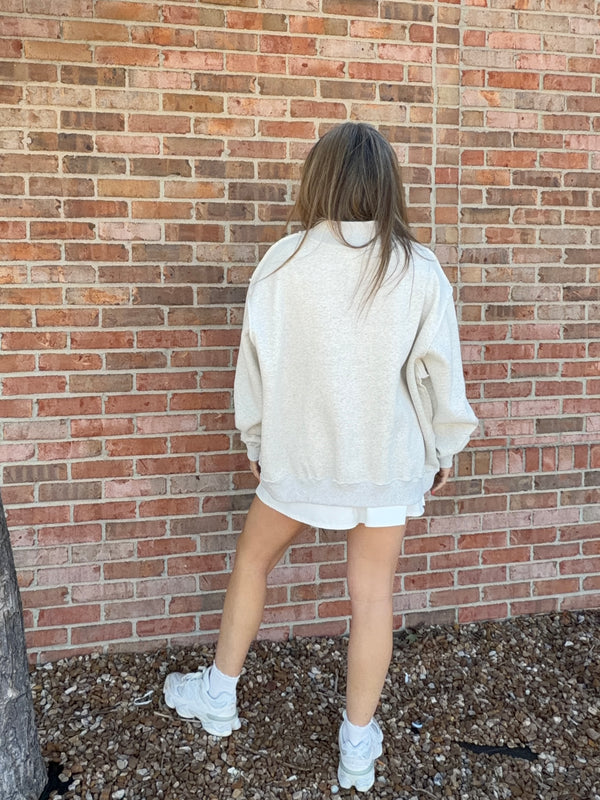 GRAY MOCK NECK SWEATSHIRT