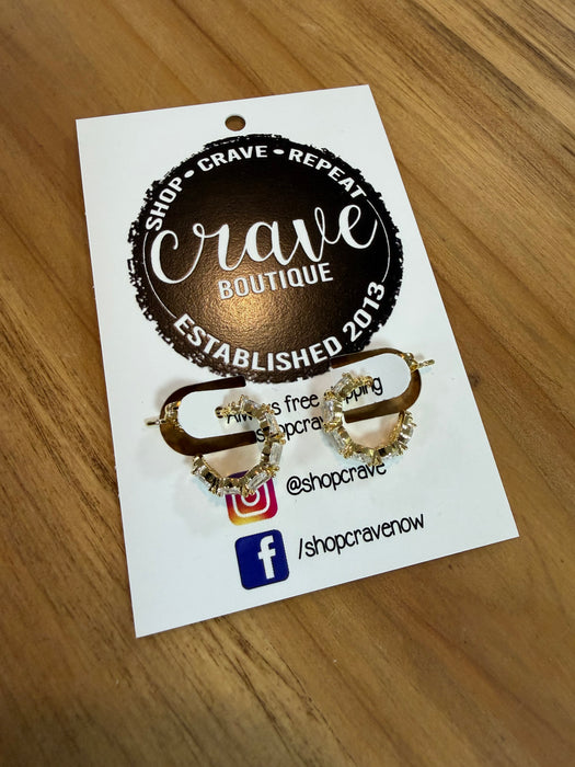 SMALL CRYSTAL HUGGIE HOOP