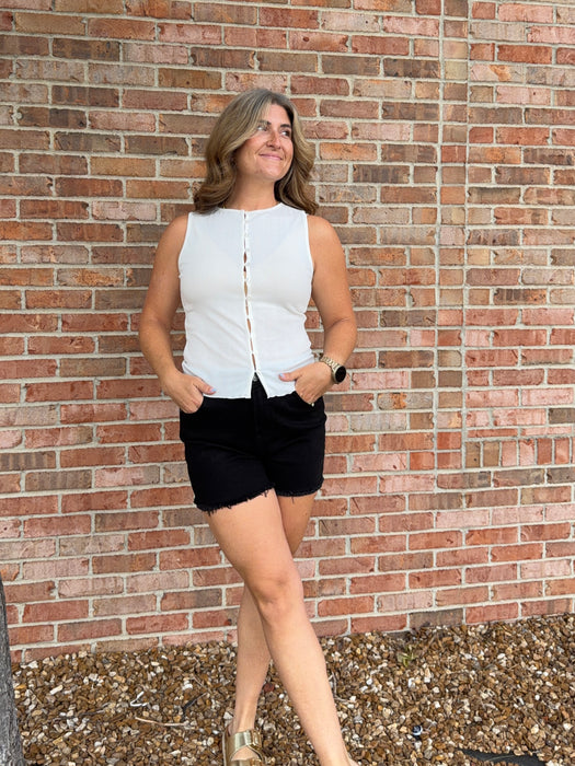 BUTTON FRONT TANK TOP- 2 COLORS