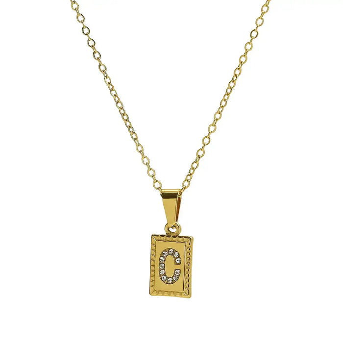 INITIAL TAG WATERPROOF NECKLACE