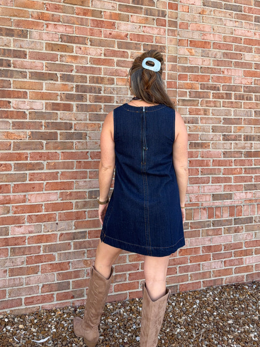 DARK DENIM TANK TOP DRESS