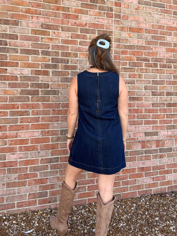 DARK DENIM TANK TOP DRESS