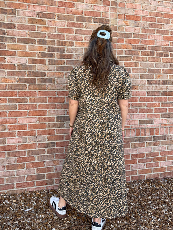 LEOPARD PRINT MIDI DRESS