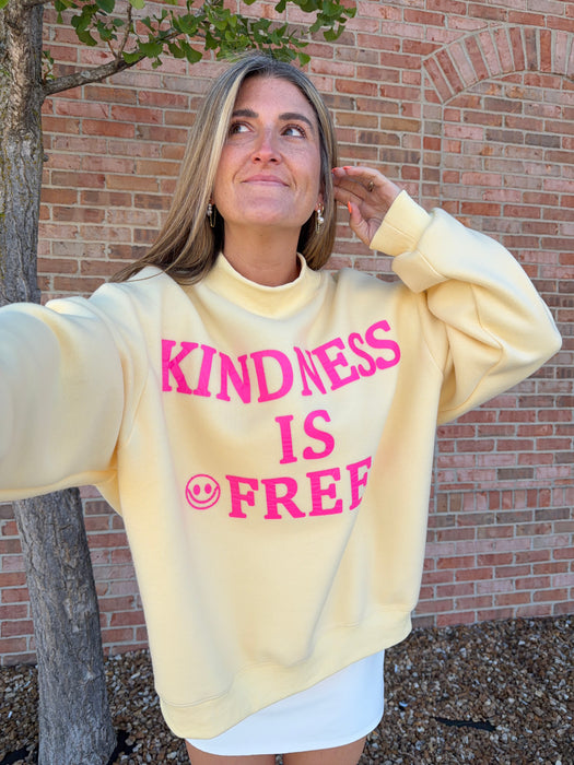 KINDNESS IS FREE MOCK NECK SWEATSHIRT (reversible)