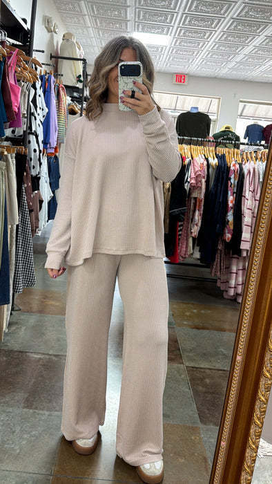 RIBBED MOCK NECK SET- 2 COLORS