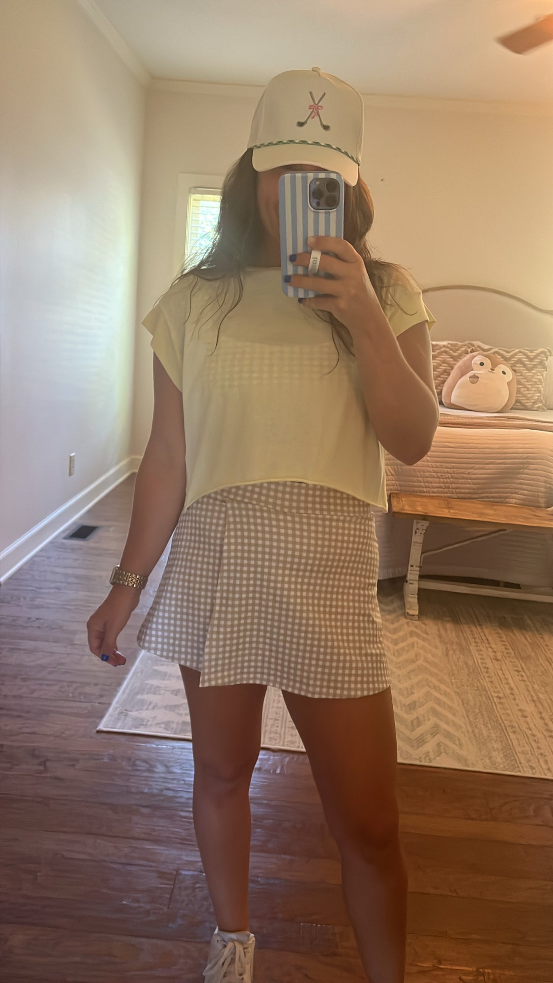 BEIGE GINGHAM SKORT – Crave Boutique