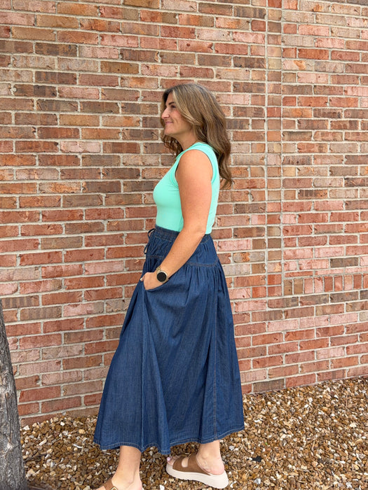 DENIM MAXI SKIRT