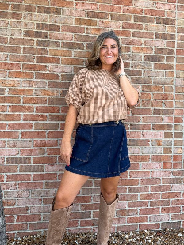DARK DENIM SKORT