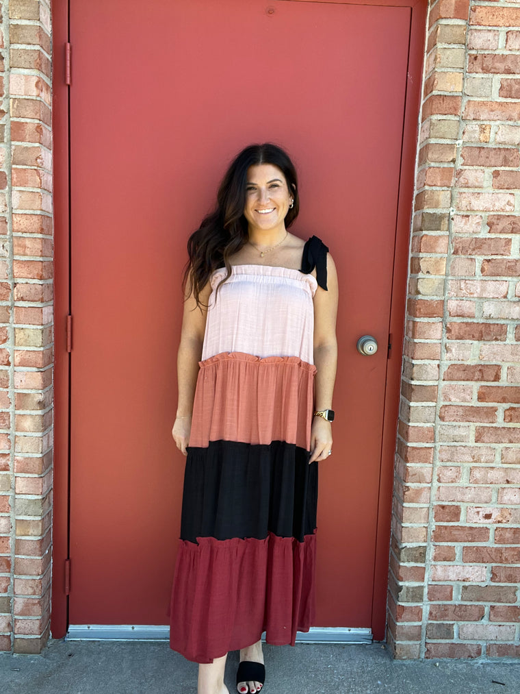 SMOOTH TALKER COLORBLOCK DRESS