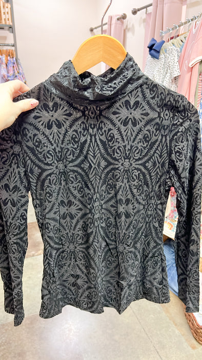 MESH + VELVET PATTERNED TOP- 2 COLORS