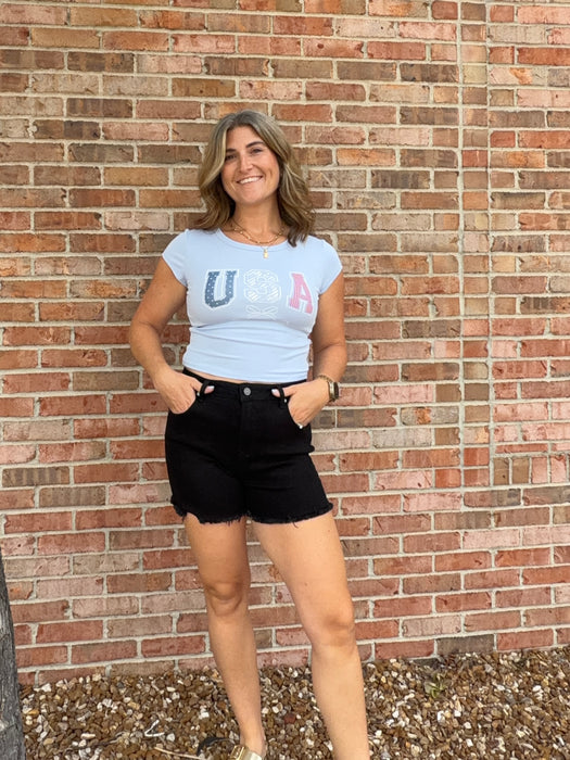 USA BOW GRAPHIC BABY TEE
