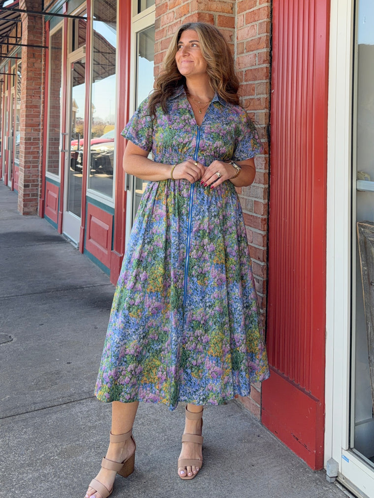 SPRING FLORALS MIDI DRESS