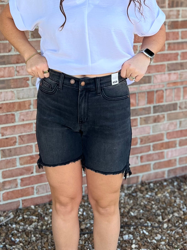 DOUBLE BUTTON DAD SHORTS- 2 COLORS